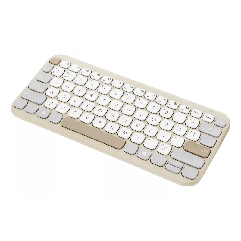 Teclado ASUS Marshmallow KW100 Inalámbrico Bluetooth QWERTZ Beige Gris Blanco