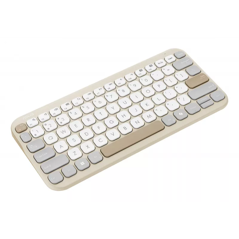 Teclado ASUS Marshmallow KW100 Inalámbrico Bluetooth QWERTZ Beige Gris Blanco