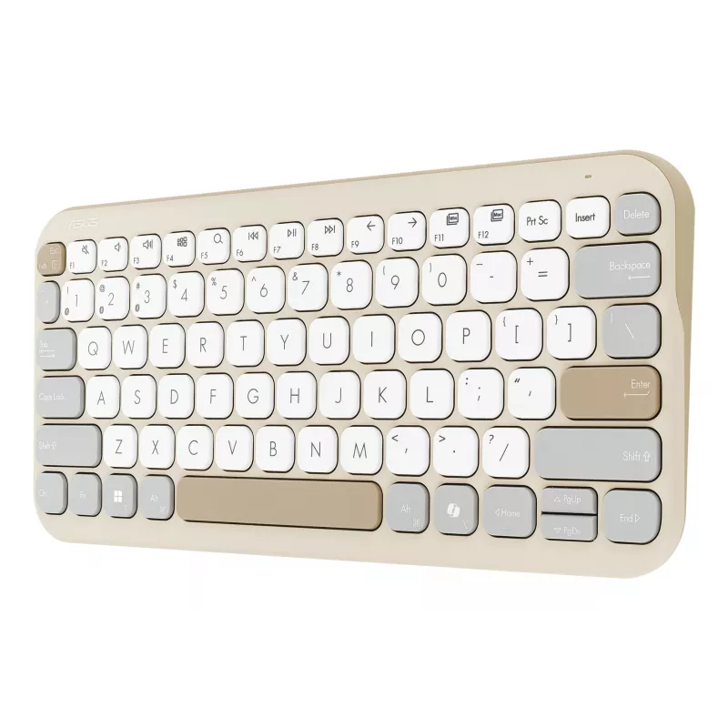 Teclado ASUS Marshmallow KW100 Inalámbrico Bluetooth QWERTZ Beige Gris Blanco