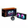 Refrigeración líquida para CPU GIGABYTE AORUS WATERFORCE II 240 AIO – 2 ventiladores ARGB de 120 mm, mecanismo de bloqueo deslizante, DAISY-CHAIN, compatible con Intel LGA 1851 y AMD AM5