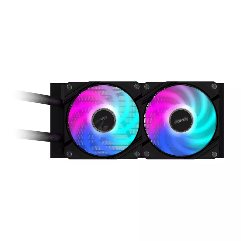 Refrigeración líquida para CPU GIGABYTE AORUS WATERFORCE II 240 AIO – 2 ventiladores ARGB de 120 mm, mecanismo de bloqueo deslizante, DAISY-CHAIN, compatible con Intel LGA 1851 y AMD AM5