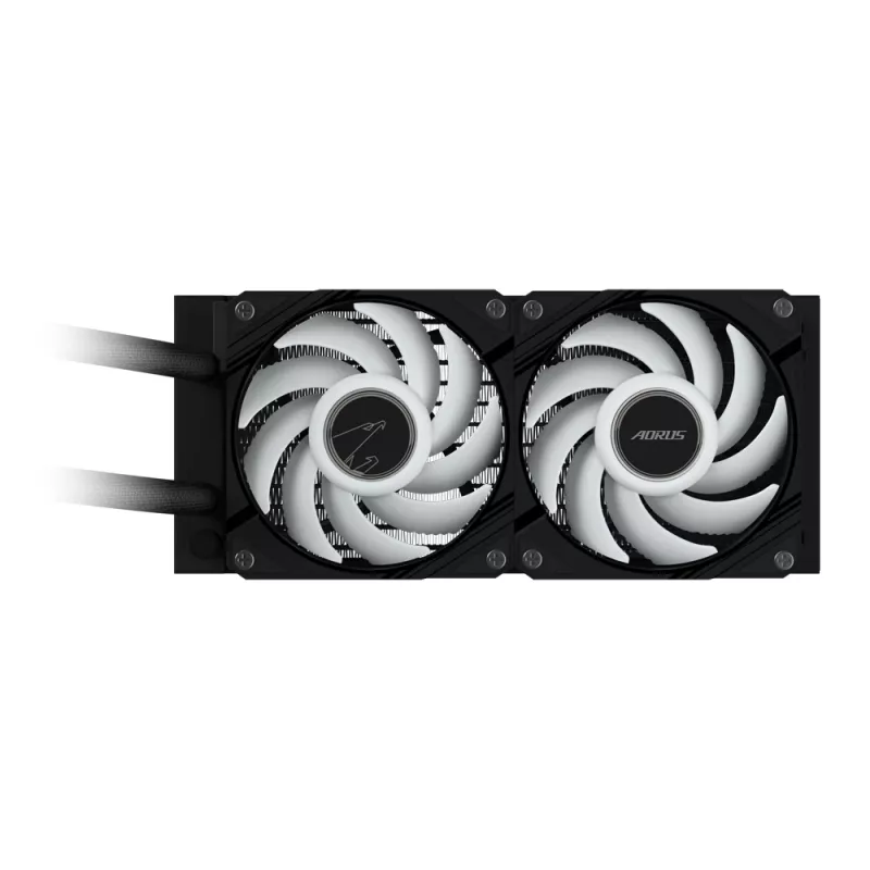 Refrigeración líquida para CPU GIGABYTE AORUS WATERFORCE II 240 AIO – 2 ventiladores ARGB de 120 mm, mecanismo de bloqueo deslizante, DAISY-CHAIN, compatible con Intel LGA 1851 y AMD AM5