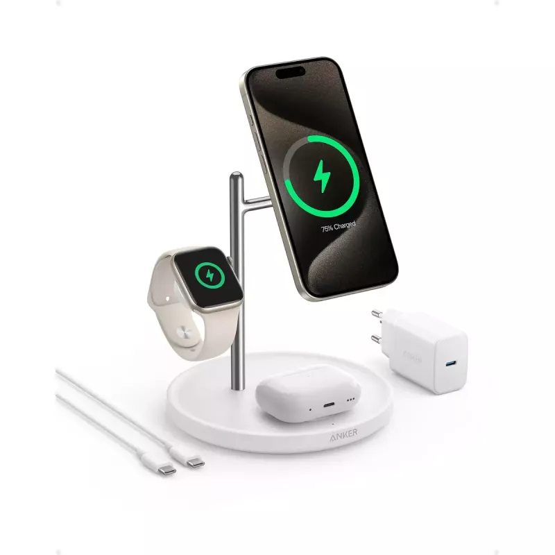 Cargador inalámbrico de carga rápida de interior Anker MagGo Universal blanco USB