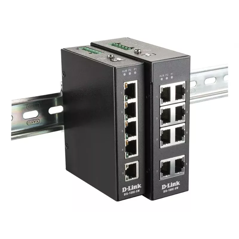 Switch industrial no gestionado D-Link de 5 puertos con 5 puertos 10/100 BaseT(X)