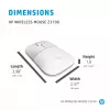 Ratón inalámbrico HP Z3700 Cerámica Blanco, ambidiestro, óptico, RF Wireless, 1200 DPI, Plata, Blanco
