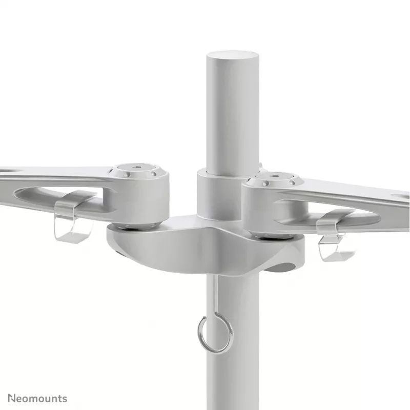 Neomounts FPMA-D935D soporte de escritorio para dos monitores, articulado, con abrazadera, 14–27 pulgadas (35,6–68,6 cm), 6 kg por pantalla, VESA 75x75/100x100, plateado
