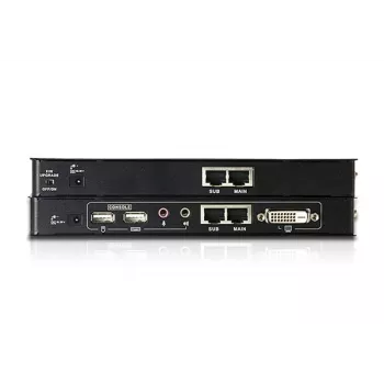 ATEN Extensor KVM USB DVI con audio y RS-232 (60 m), transmisor y receptor, cableado, 60 m, Cat5, Cat5e, 1920 x 1200 píxeles, 1920 x 1200, 1024 x 768