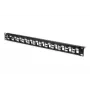 DIGITUS Modular Patch Panel, apantallado 24-Port, blank, 1HE, montaje en rack, desplazado, color negro RAL 9005