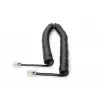 DIGITUS Cable de conexión UAE, RJ10 2,00 m, CU, 4x7x0,12 mm, no apantallado, M/M, cable plano, cable espiral, negro
