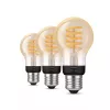 Philips Hue White Ambiance E27 A60 bombilla inteligente de filamento, 7 W, 550 lm, 3 unidades