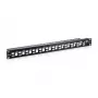 Equip Panel de parcheo blindado Cat.6A de 24 puertos Keystone, Negro
