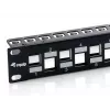 Equip Panel de parcheo blindado Cat.6A de 24 puertos Keystone, Negro