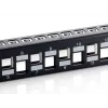Equip Panel de parcheo blindado Cat.6A de 24 puertos Keystone, Negro
