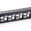 Equip Panel de parcheo blindado Cat.6A de 24 puertos Keystone, Negro