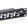 Equip Panel de parcheo blindado Cat.6A de 24 puertos Keystone, Negro