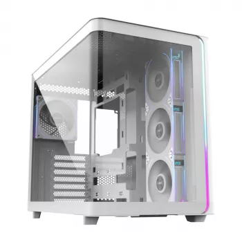 Caja FSP M580-WP Plus Torre Midi mITX, mATX Blanca ARGB, Torre Midi, PC, Blanca, ATX, micro ATX, Mini-ITX, Cristal, SPCC, 16 cm