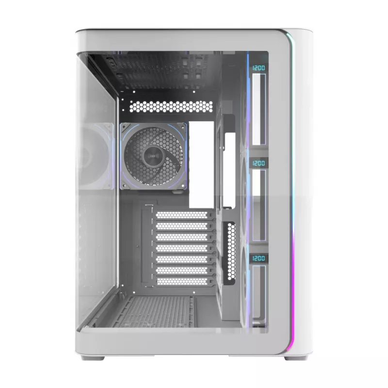 FSP M580-WP Plus caja de PC Midi Tower, ATX, ARGB, cristal templado, blanca