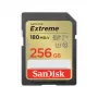 Tarjeta de memoria flash SDXC SANDISK UHS-I Extreme 256 GB — Lectura 180 MB/s, Escritura 130 MB/s, U3/V30, Class 10