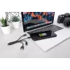 DIGITUS Cable de carga USB USB A – Lightning+Micro B+Type-C M/M/M/M 15 cm Cable 3 en 1, Algodón, CE, Negro