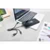 DIGITUS Cable de carga USB USB A – Lightning+Micro B+Type-C M/M/M/M 15 cm Cable 3 en 1, Algodón, CE, Negro