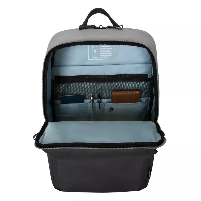 Mochila Targus Sagano 39,6 cm 15,6 pulgadas Negro Gris 2 bolsillos frontales
