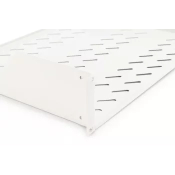 DIGITUS Bandeja de montaje en rack 2U fija ventilada, color gris (RAL 7035), hasta 25 kg, 85x483x350 mm