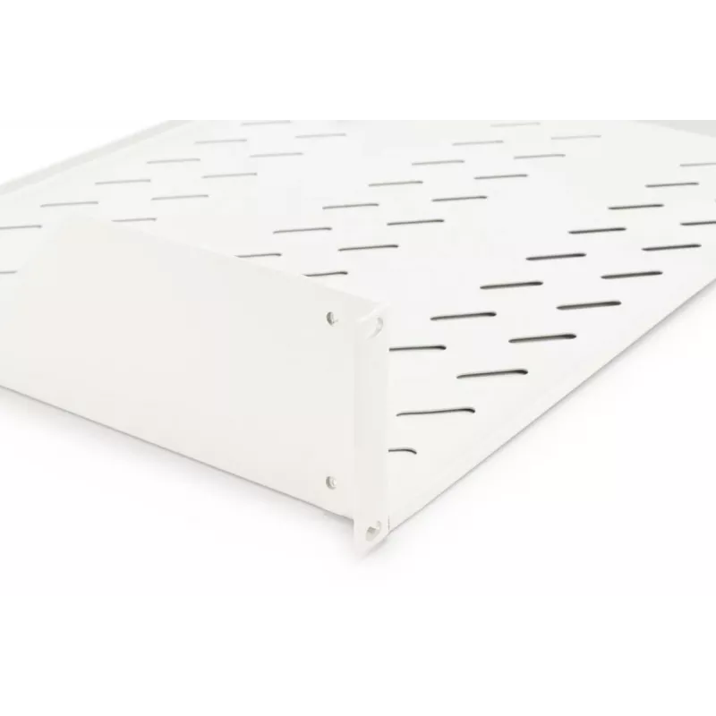 DIGITUS Bandeja de montaje en rack 2U fija ventilada, color gris (RAL 7035), hasta 25 kg, 85x483x350 mm