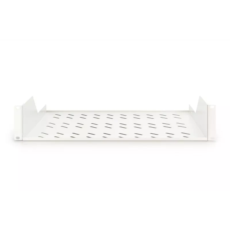 DIGITUS Bandeja de montaje en rack 2U fija ventilada, color gris (RAL 7035), hasta 25 kg, 85x483x350 mm