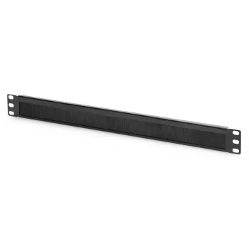 DIGITUS Barra pasacables con cepillo 1U 44x483x11 mm, tamaño del cepillo 27x423 mm, color negro (RAL 9005)