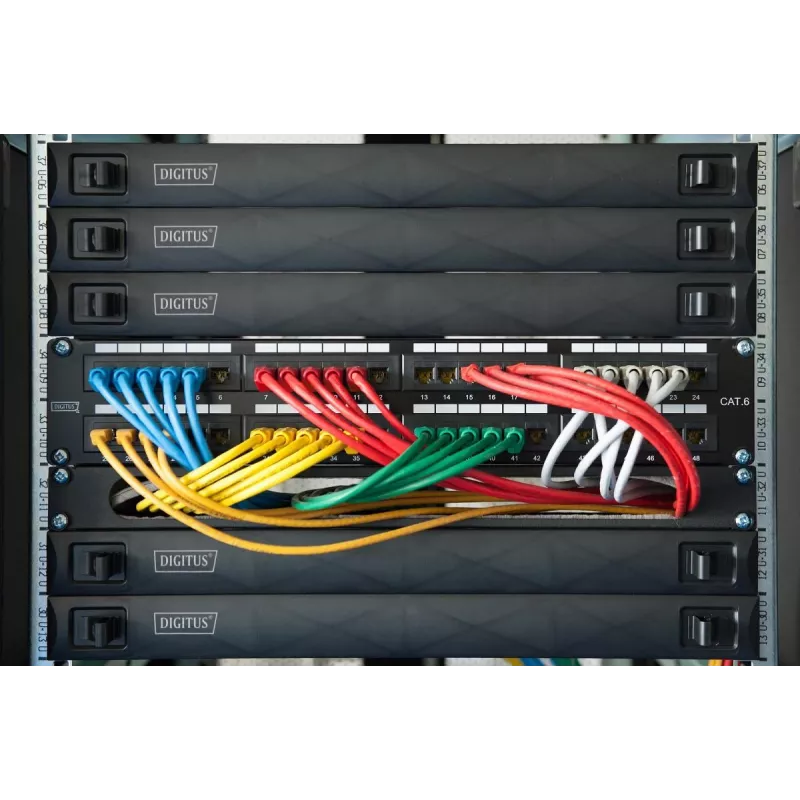 DIGITUS Panel ciego 1U, encajable, material ABS color negro