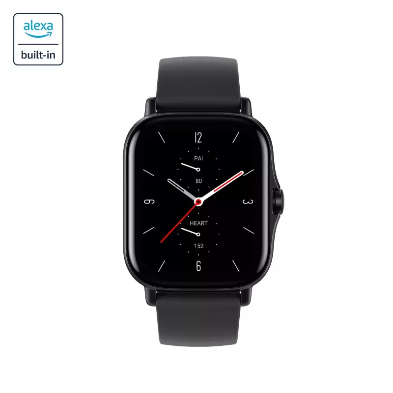 Amazfit GTS 2 reloj inteligente, 4,19 cm (1,65 pulgadas) AMOLED, 43 mm, GPS, llamadas Bluetooth, 5 ATM, Midnight Black