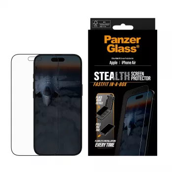 Protector de pantalla PanzerGlass ® Stealth iPhone Air | Ultra-Wide Fit con FASTFIT IN-A-BOX
