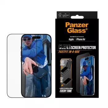 Lámina protectora de pantalla PanzerGlass ® iPhone Air | Ultra-Wide Fit con FASTFIT IN-A-BOX