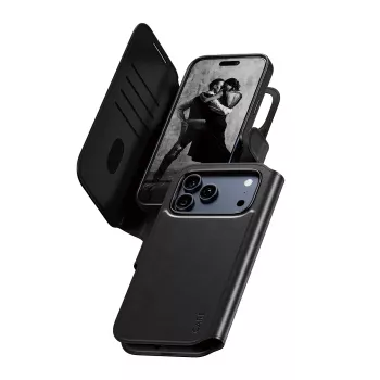 Funda protectora 2 en 1 para móvil con compartimento para tarjetas PanzerGlass CARE Feature Case Tango con MagSafe para iPhone 17 Pro Max, negra