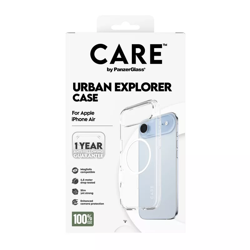 Funda PanzerGlass CARE by Flagship Case Transparent Urban Explorer White MagSafe iPhone 17 Air