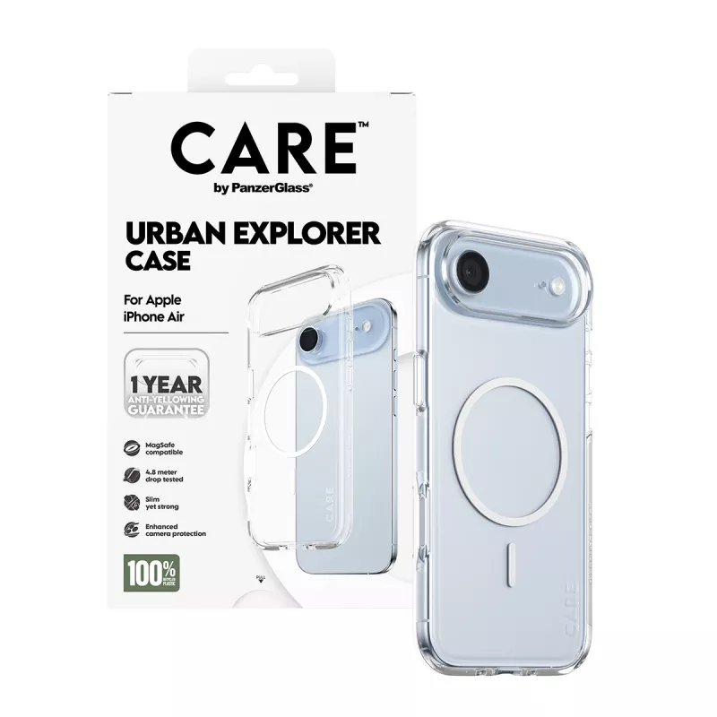 Funda PanzerGlass CARE by Flagship Case Transparent Urban Explorer White MagSafe iPhone 17 Air