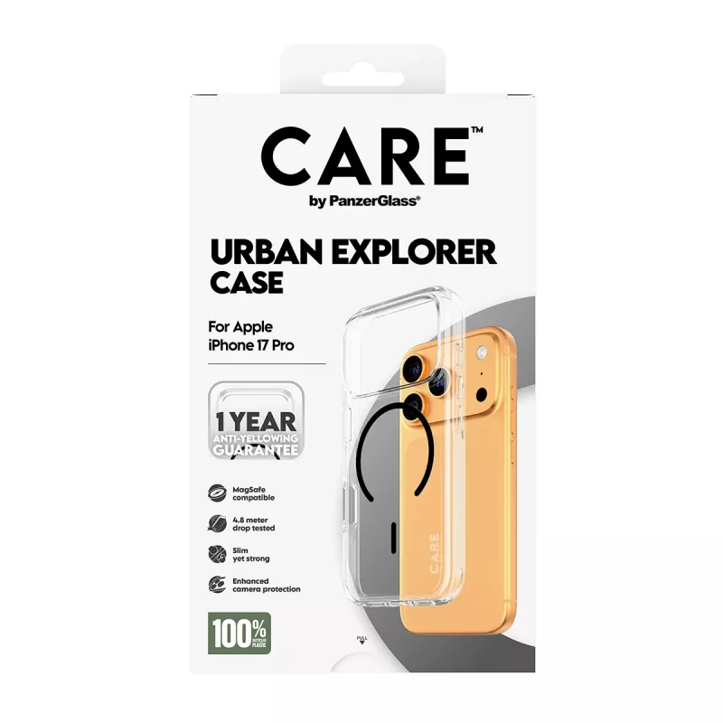 PanzerGlass CARE™ by ® Urban Explorer Case transparente con MagSafe negro iPhone 17 Pro