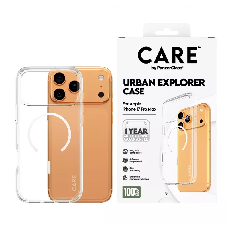 Funda PanzerGlass CARE by Flagship Case Transparent Urban Explorer White MagSafe iPhone 17 Pro Max