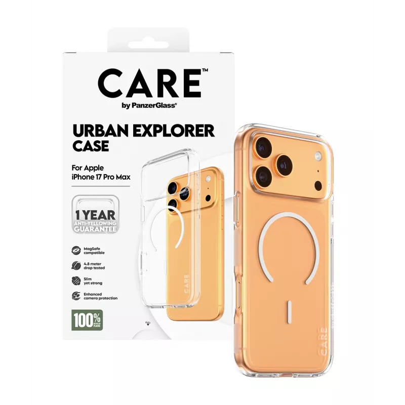 Funda PanzerGlass CARE by Flagship Case Transparent Urban Explorer White MagSafe iPhone 17 Pro Max
