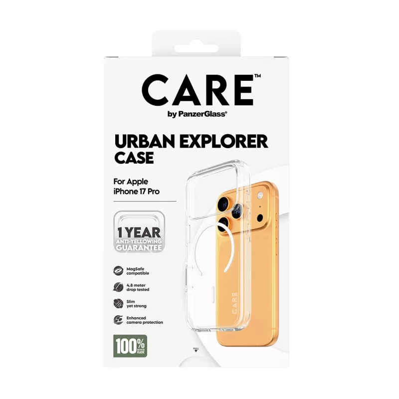 Funda PanzerGlass CARE™ by ® Urban Explorer Case Transparent con MagSafe White iPhone 17 Pro