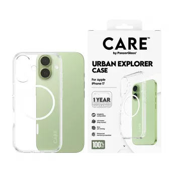 Funda PanzerGlass CARE™ by ® Urban Explorer Case Transparent con MagSafe White iPhone 17