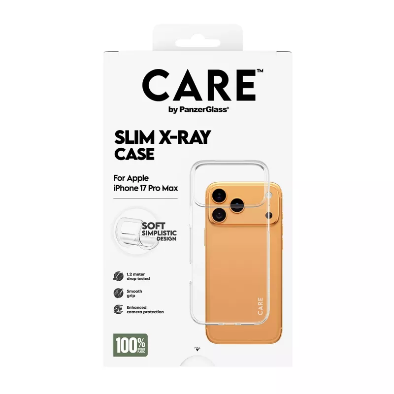 Funda protectora blanda PanzerGlass CARE funda moderna transparente X-Ray para iPhone 17 Pro Max