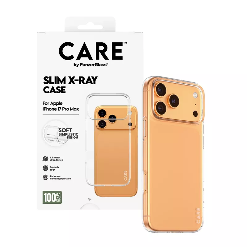 Funda protectora blanda PanzerGlass CARE funda moderna transparente X-Ray para iPhone 17 Pro Max