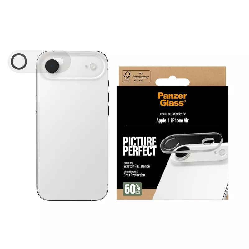 Protector de lente de cámara PanzerGlass iPhone Air resistente a arañazos y golpes