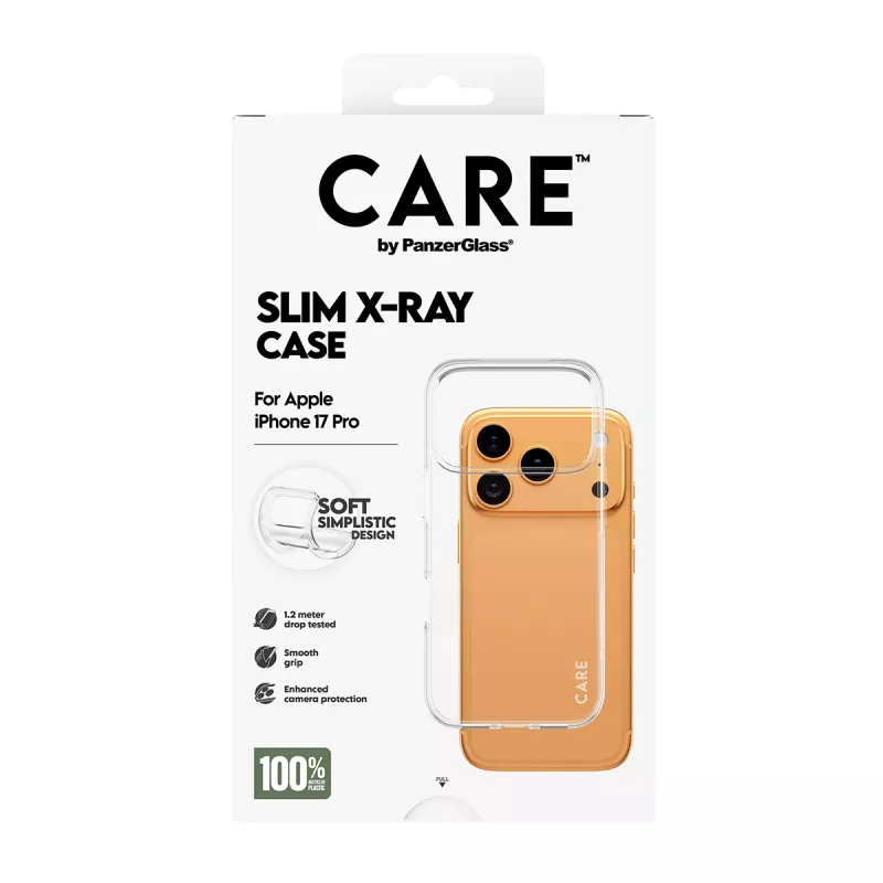 Funda protectora para móvil PanzerGlass CARE funda moderna transparente X‑Ray Soft Basic para iPhone 17 Pro