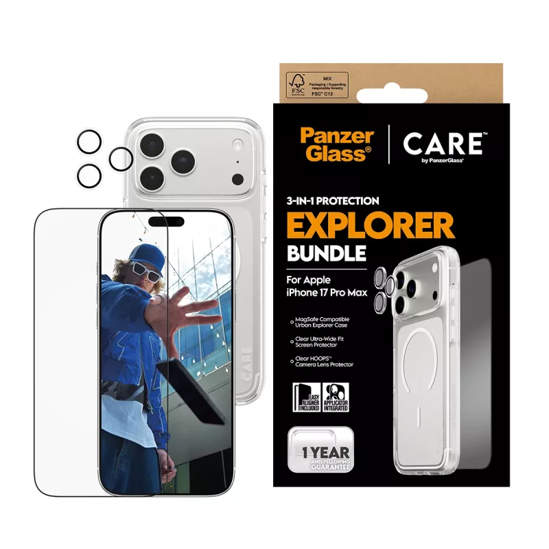 PanzerGlass ® | CARE by ® Flagship 3-in-1 Urban Explorer pack iPhone 17 Pro Max