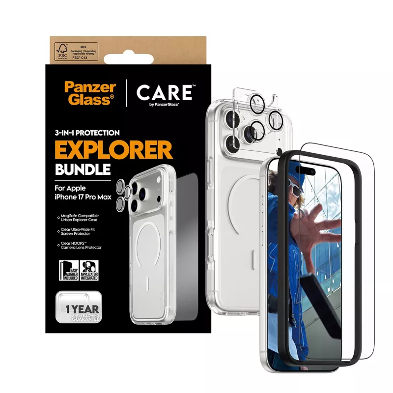 PanzerGlass ® | CARE by ® Flagship 3-in-1 Urban Explorer pack iPhone 17 Pro Max