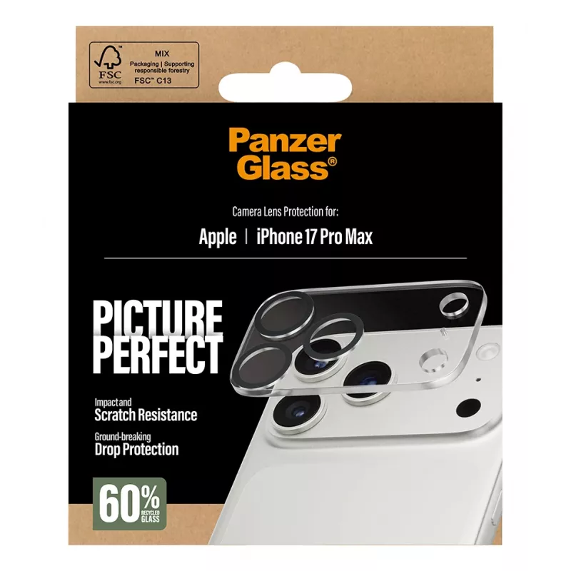 Protector de lente de cámara PanzerGlass iPhone 17 Pro Max resistente a arañazos y golpes
