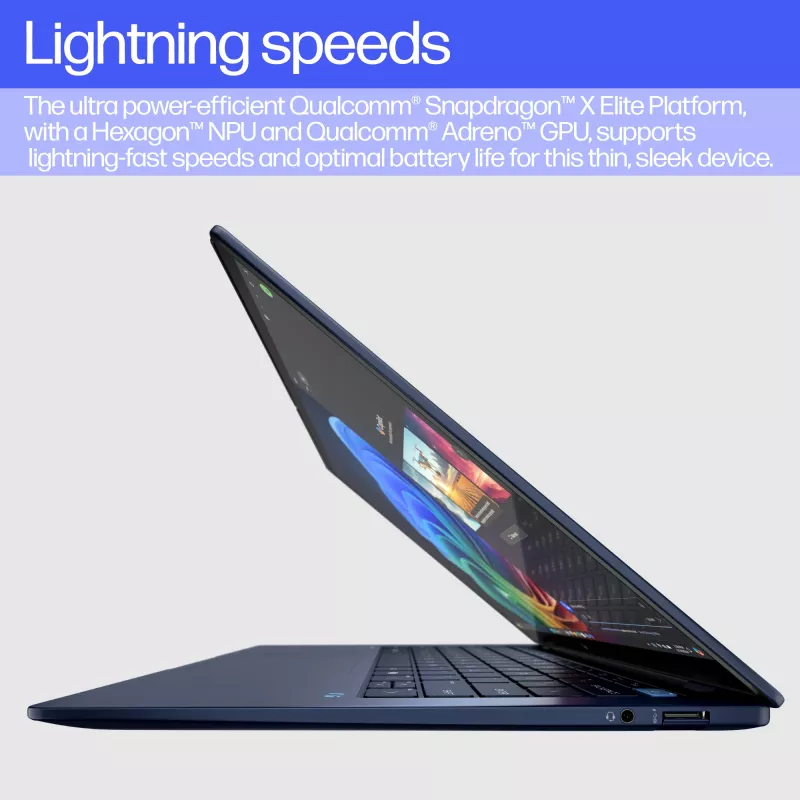 HP EliteBook Ultra G1q AI PC Copilot+ PC Snapdragon X1E-78-100 Portátil 35,6 cm (14 inch) táctil 2.2K 16 GB LPDDR5x-SDRAM 1 TB SSD Wi-Fi 6E (802.11ax) Windows 11 Pro Azul