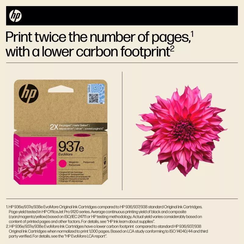 Cartucho de tinta original HP 937e EvoMore Magenta